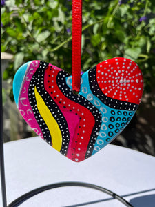Hand Painted Heart Shaped Ornament