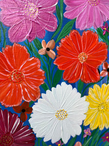 “Tropical Blossom”  Acrylic Painting 16” x 40”