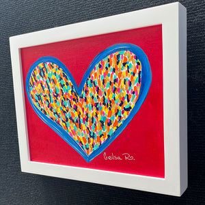 Happy Heart Framed Original Art 8” x 10”