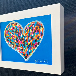 Happy Heart Framed Original Art  5 x 7