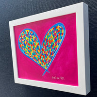 Happy Heart Framed Original Art 8” x 10”
