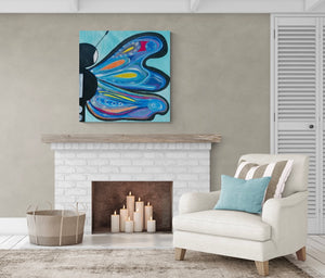 36” x 36”  Butterfly Original Painting