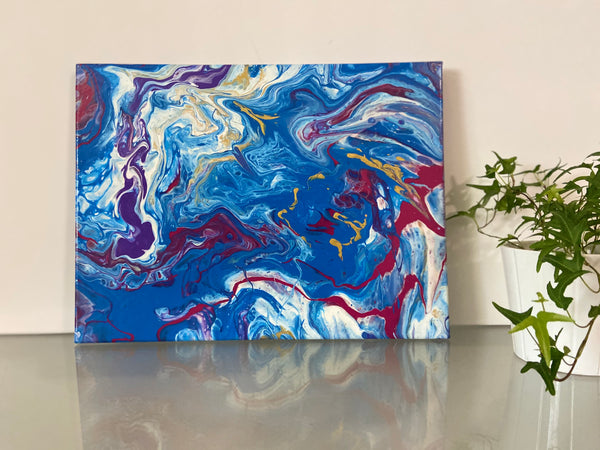 ( 12”x 16” ) Abstract Acrylic Pour Painting