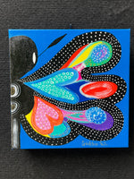 Half Butterfly Original Painting  on canvas 10” x 10”