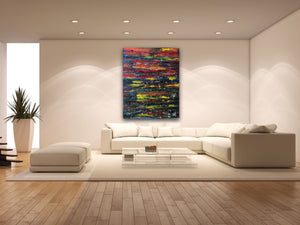 Abstract Painting 48” x  60” multicolored