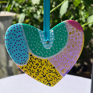 Hand painted Heart Shaped Ornament