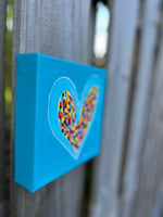 Original Happy Heart Canvas Painting  6” x  6” x 1.5”