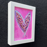 Happy Heart Framed Original Art  5 x 7