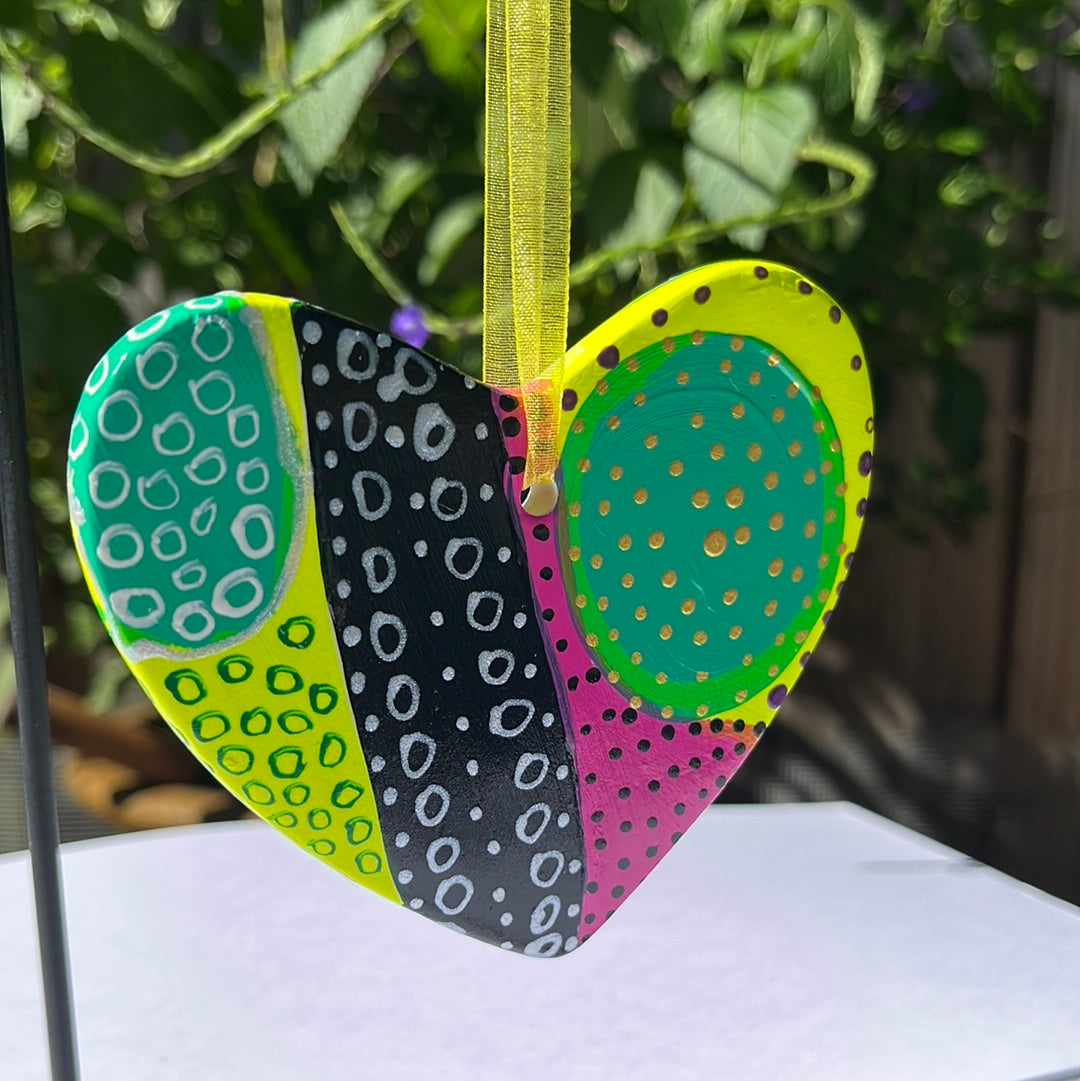 Hand painted Heart Shaped Ornament