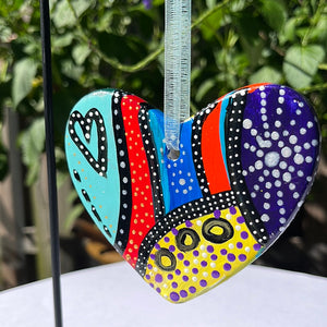 Hand Painted Heart Shaped Ornament