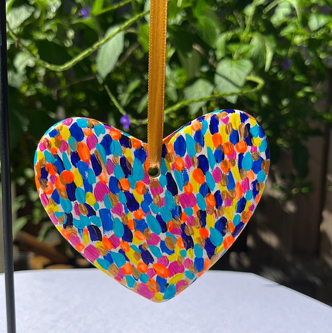 Hand Painted Heart Shaped Ornament