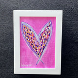 Happy Heart Framed Original Art  5 x 7