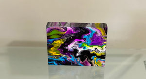 Acrylic Pour Painting  on Wood 5” x 7” x 1.5”