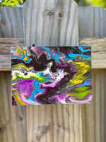 Acrylic Pour Painting  on Wood 5” x 7” x 1.5”