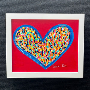 Happy Heart Framed Original Art 8” x 10”