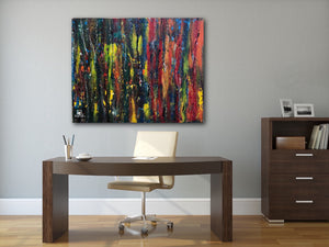 Abstract Painting 48” x  60” multicolored