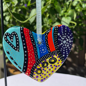 Hand Painted Heart Shaped Ornament