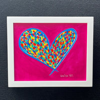 Happy Heart Framed Original Art 8” x 10”