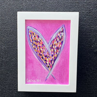 Happy Heart Framed Original Art  5 x 7