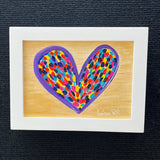 Happy Heart Framed Original Art  5 x 7