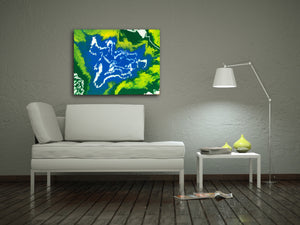 40” x 30” Abstract Hand Painted Acrylic On Canvas