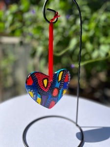 Hand painted Heart Shaped Ornament