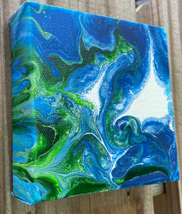Small Acrylic Canvas Painting  5” x  5” x 1.5”