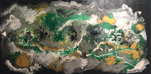 24” x 48” Abstract Acrylic Pour Painting