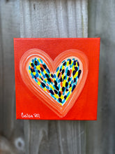 Load image into Gallery viewer, Original Happy Heart Canvas Painting  6” x  6” x 1.5”
