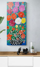 Load image into Gallery viewer, “Tropical Blossom”  Acrylic Painting 16” x 40”