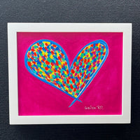 Happy Heart Framed Original Art 8” x 10”