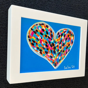 Happy Heart Framed Original Art  5 x 7
