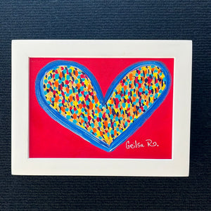 Happy Heart Framed Original Art  5 x 7