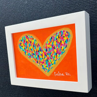 Happy Heart Framed Original Art  8 x 10